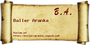 Baller Aranka névjegykártya