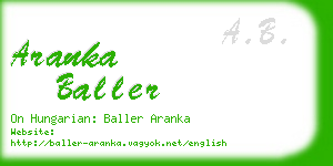 aranka baller business card